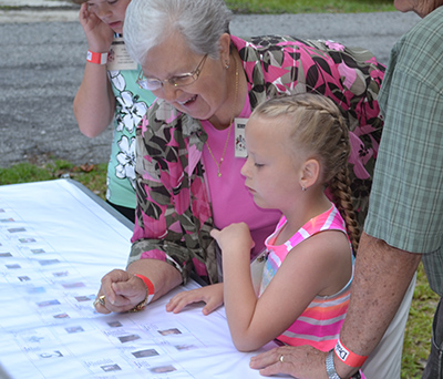 Protecting a family reunion chart outside